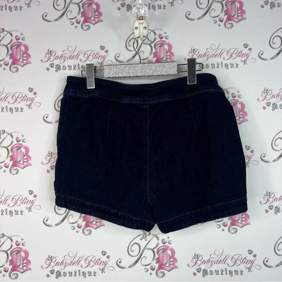 Express jeans shorts buttons nautical sailor Black High Waist Buttoned Shorts - Picture 4 of 9